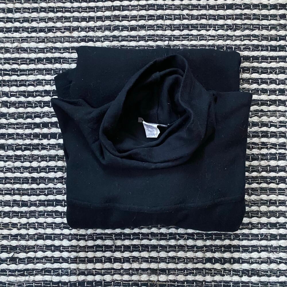 🌿ISSEY MIYAKE Vintage Womens 100% Wool Long Sleeve Black Turtle Neck Dress S